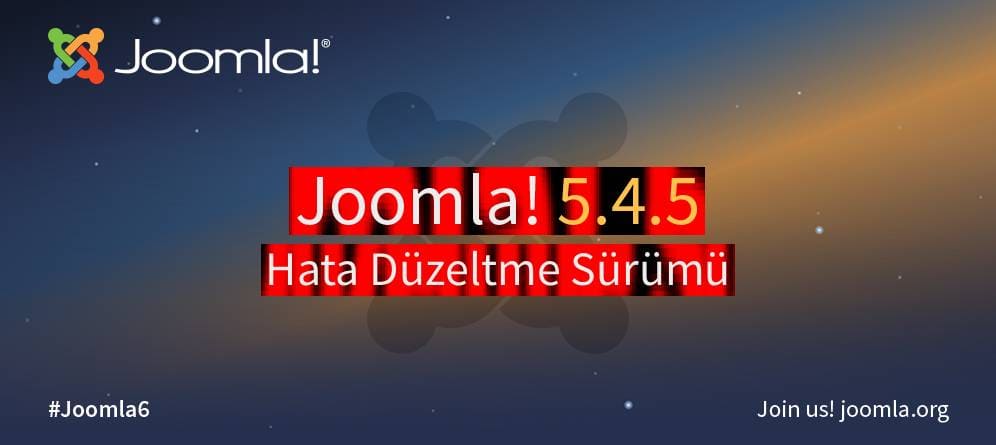 Joomla! 5.4.5 hata düzeltme sürümü yayınlandı